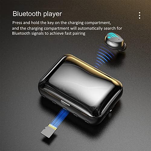 אוזניות אוזניות אלחוטיות של Qonioi - אוזניות אוזניות Bluetooth, כרטיס מיקרו SD הניתן לחיבור עם פנס
