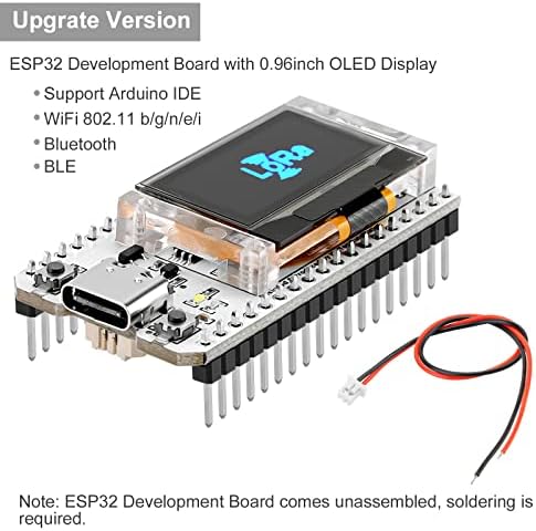 MakerFocus ESP32 לוח פיתוח משודרג גרסה 8MB SIP Flash & 4PCS 3.7V 2000mAh ליתיום סוללה נטענת סוללה סוללה