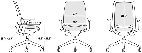 כיסא משרדי מסדרת פלדה 2, מסגרת שחף, חציל מחובר