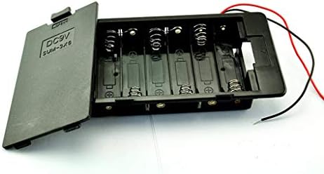 קופסא מחזיק סוללה מפלסטיק שחור לשימוש חוזר עם כיסוי לסוללה 6 על סוללה 9 וולט עיצוב נחמד