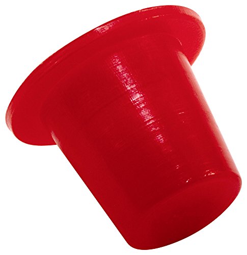 Caplugs 99190686 כובע ותקע מחודד מפלסטיק. T-2, PE-LD, CAP OD 0.235 מזהה תקע 0.365, אדום