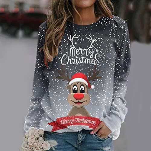 סווטשירטים גרפיים סוודר שרוול ארוך סוודר סווטשירט סווטשירט חמוד צמרות חמוד טרנדי סווטשירט חג המולד