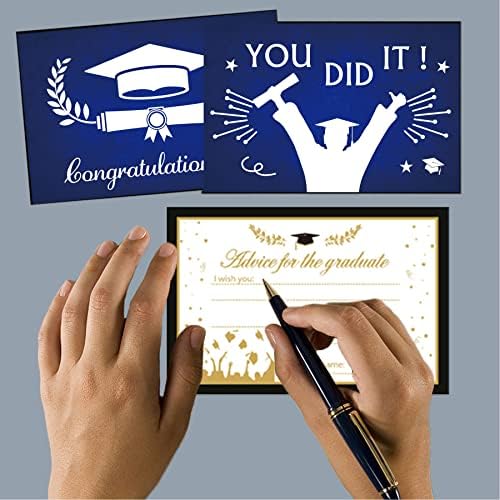 DMHIRMG כרטיסי ייעוץ לסיום סיום ללימודי תואר 64 כרטיסי משאלת סיום אריזות כרטיסי לוח זהב שחור ללימודי בית ספר