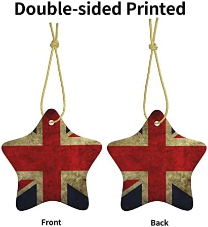דגל בריטי 2022 תליון קרמיקה לחג המולד לקישוט עץ חג המולד