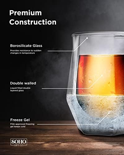 גלוונוקס מקפיא ויסקי זכוכית מתנה לאבא-מבודד 7 עוז קפוא צ ' ילר כוס ליהנות קרח קר ויסקי ובורבון-שתיית