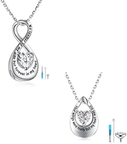 Huaiyu Silver Infinity תליון שרשרת תכשיטים לשרשרת אפר, שרשראות כד דמעות לנשים