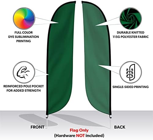 Lookourway דגל נוצה בצבע מוצק בגודל 12 מטרים