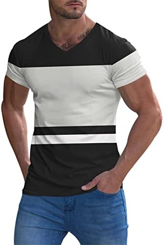חולצות טריקו של שרוול קצר של HDDK גברים, חולצות שרוול קצרות, טלאי בלוק קיץ דק ספורט טי ספורט צמרת אימון