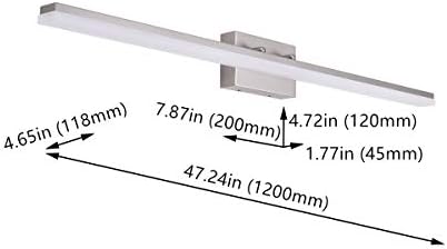 מיראה 48 אינץ ' מודרני הוביל אור יהירות לתאורת אמבטיה ניתן לעמעום ניקל מוברש 46 וואט