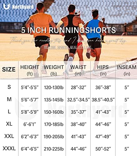 מכנסי כושר חדר כושר של Northyard Mens Short 5 אינץ 'מכנסיים אתלטי יבש מהיר לגברים -ספורט אימון פעיל במשקל אור עם