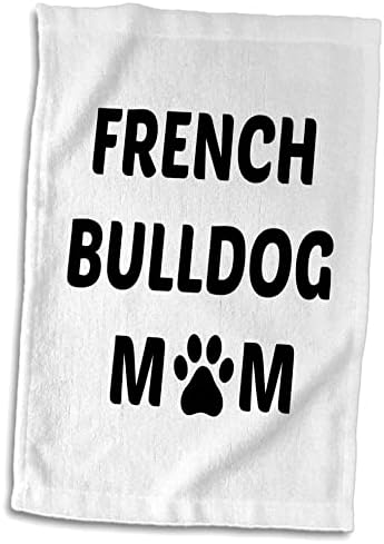 3 דריוזה אמא ​​בולדוג צרפתי, תמונה של כף כלב על רקע לבן - מגבות