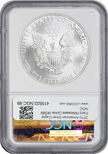 2010 American Silver Eagle מוקדם משחרר דולר MS69 NGC