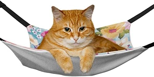 חתול כלוב ערסל בצבעי מים פרחים לחיות מחמד נדנדה מיטת מתאים כלוב כיסא רכב מקורה חיצוני 16.9& 34;
