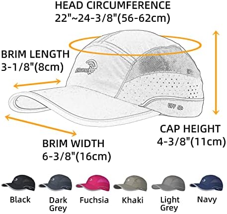 עד50 + מהיר יבש חיצוני ספורט כובע פוליאסטר ריצה כובע רעיוני בייסבול כובע, להתאים 22 ~24-3 /