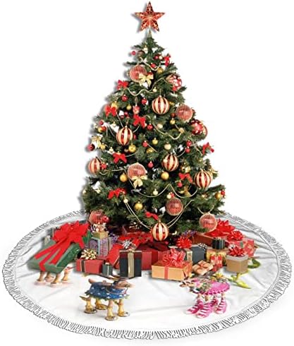חצאית עץ חג המולד של צבי, מחצלת חצאית עץ חג המולד עם ציצית לעיצוב מסיבת חתונה לחג 48