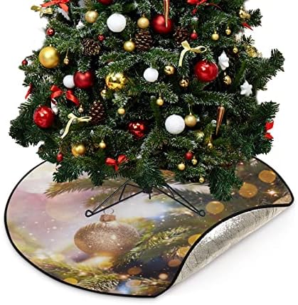 Cupada Bling Bling חג המולד כדורי זהב מחצלות עץ חג המולד חצאית עץ אטום למים, חופשות חג המולד