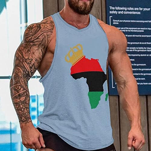 פאן אפריקאי גאווה גברים של שרוולים שרירים חולצות מקרית גופיות עבור חדר כושר אימון חוף
