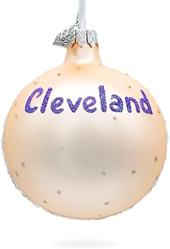 רוק אנד רול היכל התהילה, קליבלנד, אוהיו, ארה ב זכוכית כדור חג המולד קישוט 3.25 ס מ