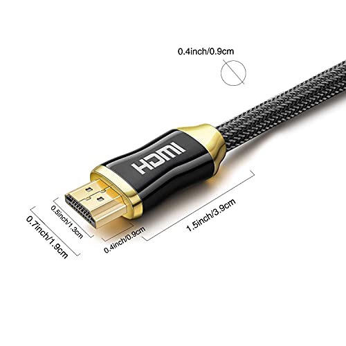 Rhitland 8K HDMI כבל 6.5ft, מהירות גבוהה Ultra HDMI 48GBPs קלוע כבל- 8k@60Hz, DT