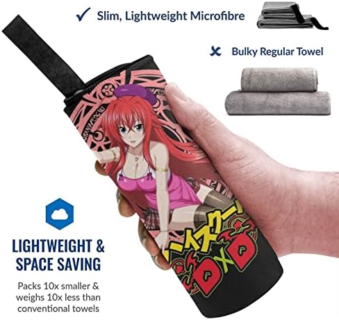 Uogeep anime High School DXD Microfiber מגבת לייבוש מהיר סופג סופג מגבת רכה מגבת קמפינג מגבות
