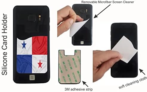 עיצוב דגל פנמה - Silicone 3M דבק כרטיסי אשראי נתיב ארנקים לאייפון/גלקסי מארזי טלפון אנדרואיד