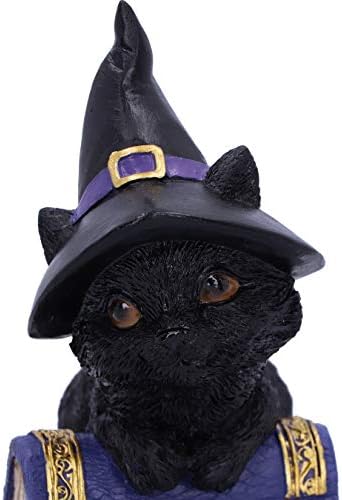 Nemesis עכשיו פוקוס מכשפות קטנות מוכרות חתול שחור ופסלון איות, 12.7 סמ, סגול