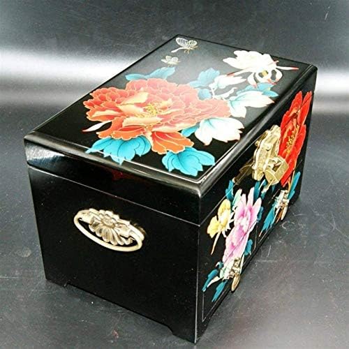 קופסת תכשיטים של SCDHZP - תיבת תכשיטים תכשיטים של כלי קופסא אחסון קופסא מתנה לחתונה קופסת תכשיטים עץ （שחור）