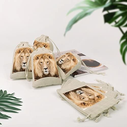 דיוקן של מלכותי האריה שרוכי אחסון שקיות סוכריות מתנת שקיות לשימוש חוזר מתקפל וקומפקטי רב תכליתי כיס חבילה