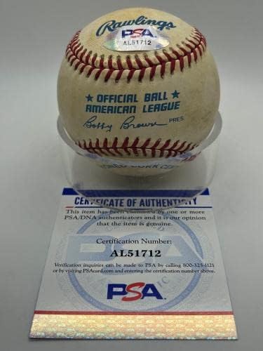 דניס אקרסלי אוקלנד A חתום על חתימה רשמית של חתימה MLB בייסבול PSA DNA *12 - כדורי בייסבול עם חתימה
