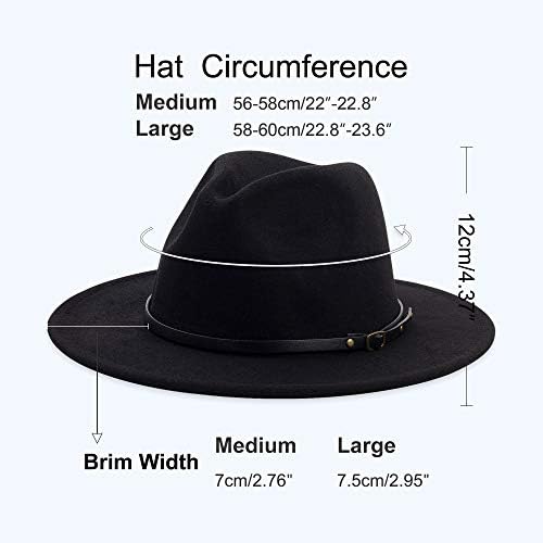 רחב ברים פדורה כובעי עבור נשים וגברים קלאסי הרגיש פנמה כובע גברים של שני טון שמלת כובע עם חגורת אבזם