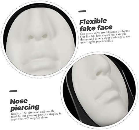 1 סט כלי מזויף פירסינג דגם פה אדם סימולציה הוראת בובה לבן גמיש מציג האף עם רך תצוגת ראש לאימון גוף