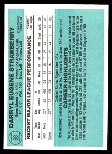 1984 דונרוס 68 דריל תות ניו יורק מטס NM/MT Mets