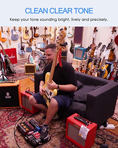 אייקריט 2 חבילה גיטרה כבל 10 רגל, מקצועי מכשיר כבל חשמלי גיטרה בס מגבר כבל, זווית נכונה 1/4 אינץ כדי