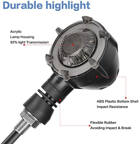 2 יחידות אור איתות אופנוע מצמוצים, כדור ענבר הוביל אינדיקטורים זורמים אור יום ריצה לבן תואם עם