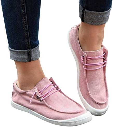 נעלי ספורט של PGOJUNI לנשים, החלקה לנשים על נעלי לופר קנבס נעלי ספורט אופנה נמוכות