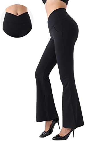 מכנסי יוגה מזדמנים של סולטופיה לנשים, חותלות מתלקחיות עם כיסים, מכנסי טרניוט אימון צולבים מותניים