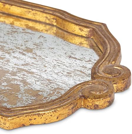 קולקציית פארק היל EAI16001 מגש שיקוף עתיק של אלואיז בינוני, אורך 15.75 אינץ ', זהב