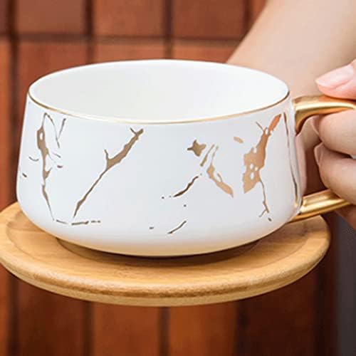 כוסות קפה קרמיקה של TREXD כוסות קפה מרוכזות קפה קפה תה כוסות חלב ארוחת בוקר כוסות צלוחית עם