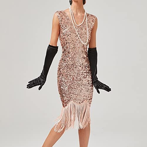 שמלת וינטג 'וינטג' של נשים שמלה סקסית ללא שרוולים משנות העשרים של המאה העשרים של המסיבה המסיבה אור ערב