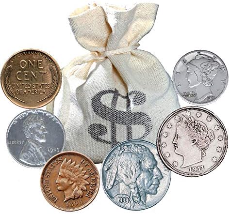שקית בנקאים של מעל 60 מטבעות היסטוריים