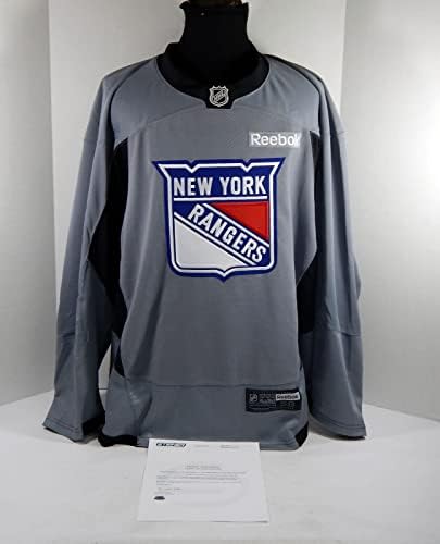 משחק ריינג'רס בניו יורק השתמשו בתרגול אפור ג'רזי Reebok NHL 58 DP31297 - משחק גופיות NHL משומשות