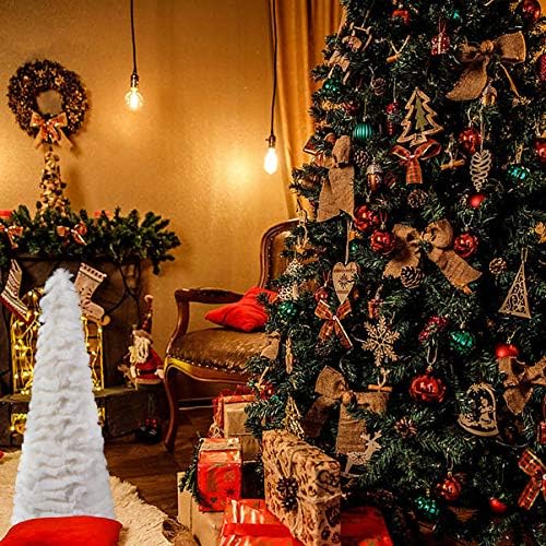 עיצוב בית Besportble 2 יחידות חג המולד עצי כפור בד קטיפה עומד לבן שלג חג המולד עץ עץ סצנה פריסת שולחן