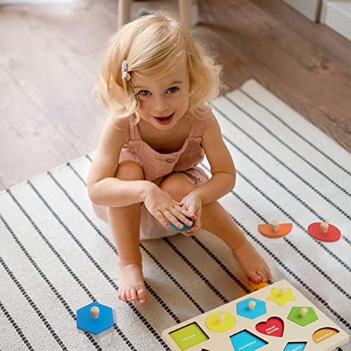 צעצועי מונטסורי לילדות בנות בנות בנות שנה, J.K Toys צורת עץ וצבע צבע יתדות לפעוטות 1-3 גרבי גרב לחג המולד למשך