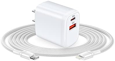 מטען iPhone טעינה מהירה, חסימת מטען USB C עם כבל ברק עבור Apple iPhone 14 Pro Max 14 פלוס 13 12