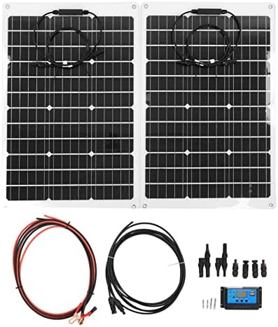 ערכת פאנלים סולאריים גמישה 140 וולט חד-גבישית נגד זרימה חוזרת עם אביזרים לקמפינג נסיעות סוללה 12 וולט