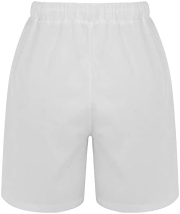 מכנסי פשתן כותנה לנשים מזדמנים קיץ מותניים קצרים מותניים קצרים רופפים מכנסיים קצרים נוחים נושמים מכנסי זיעה טניס