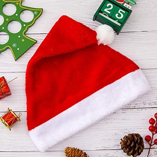 בתפזורת חג המולד כובע, קטיפה סנטה כובע למבוגרים, אדום קטיפה עם לבן חפתים או חג המולד חג חדש שנה המפלגה