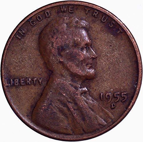 1955 ד לינקולן חיטה סנט 1 ג מאוד בסדר