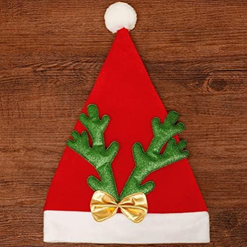 ירח חג המולד דקור חג המולד סנטה כובעי צבי קרן: 2 יחידות איל קרן צבי כובע אדום חג המולד כובע צבי