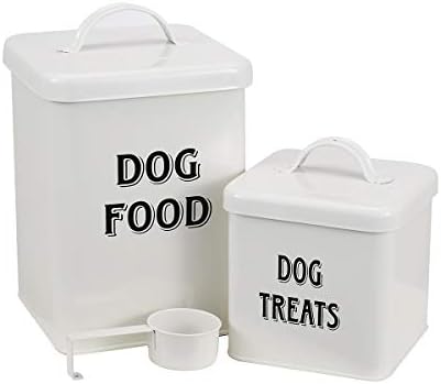 מיכל אחסון מזון לכלבים של מורזי בית חווה מחזיק פינוקים למזון לחיות מחמד עם מכסה וסקופ, פחיות מיכל יציבות מושלמות
